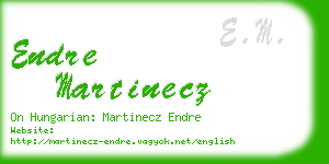 endre martinecz business card